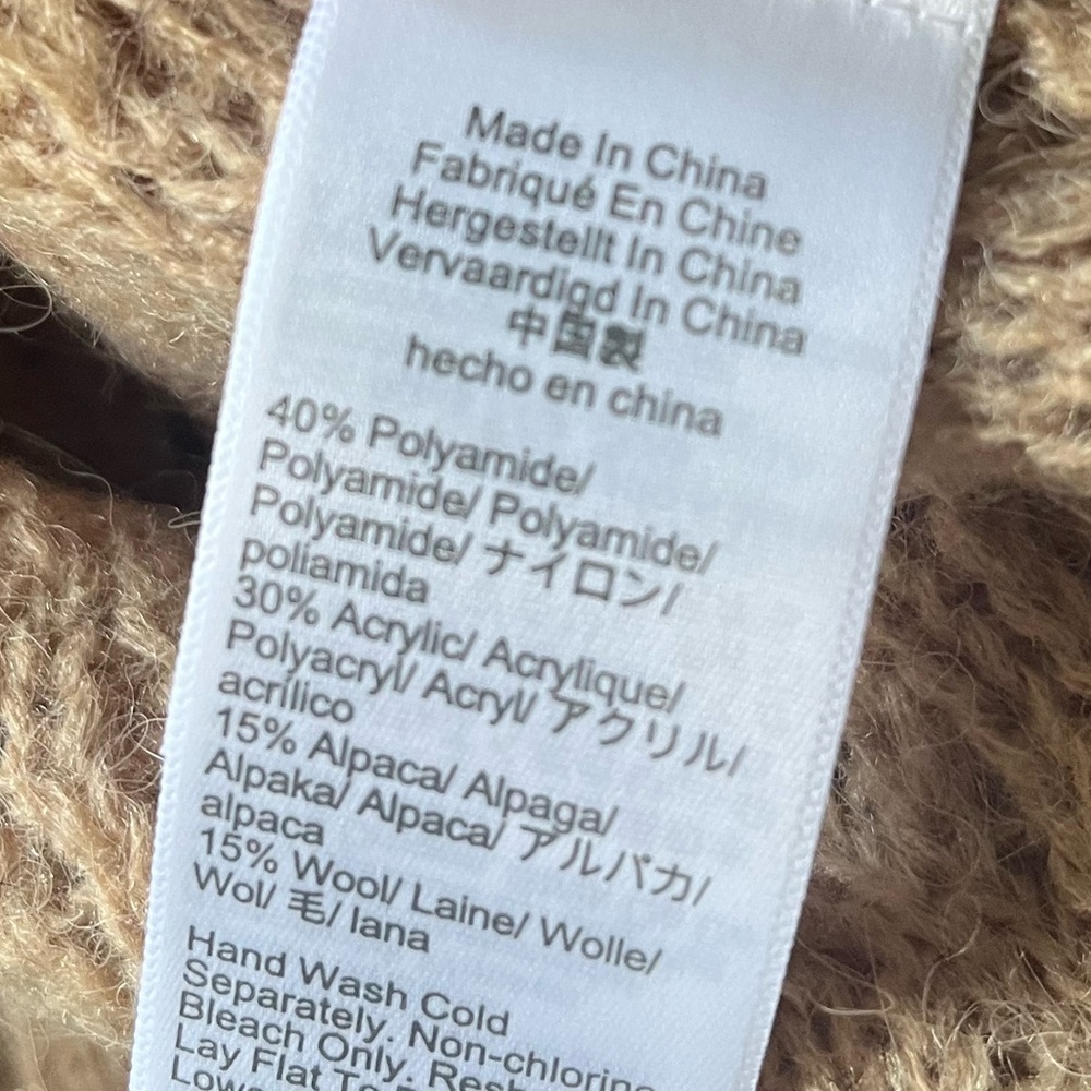 J. Crew pointelle wool alpaca blend xs tan sweater - Picture 3 of 3